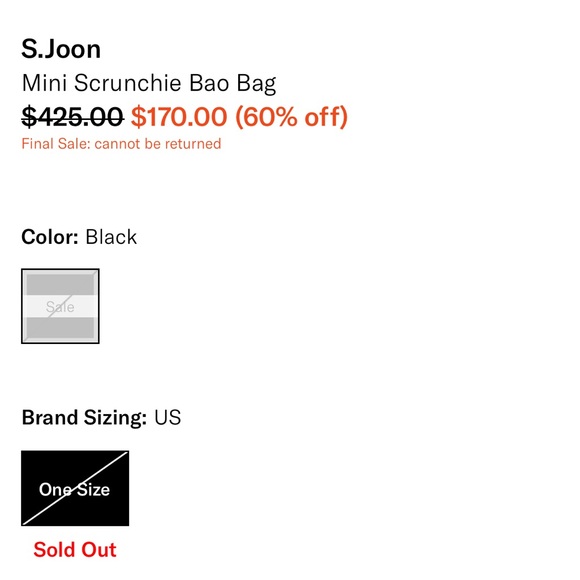 J.Soon mini scrunchie Bao Bag in black satin. - Picture 4 of 5